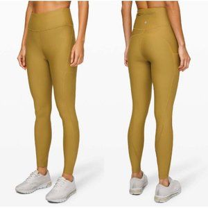 Lululemon Flurry Up Super High Rise Tight 6 Grape Leaf Gold Fleece Lined Pockets